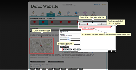 B. Create image-based link to external website
