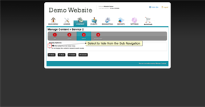 Step A.7 Hiding a Sub Navigation tab