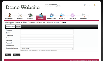 Step 3: Blank Client Record