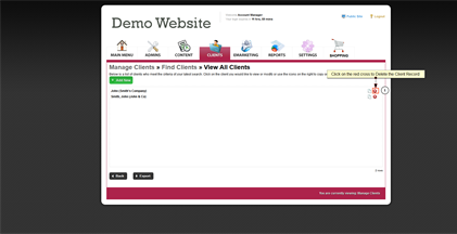 Delete a Client Record