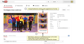 How do I change the thumbnail image on a YouTube video?
