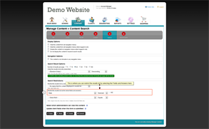 Content Search Form Options