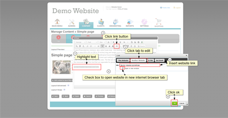 A. Create text-based link to external website