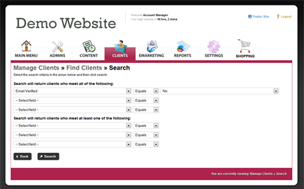 2. Find Clients by certain Client Fields