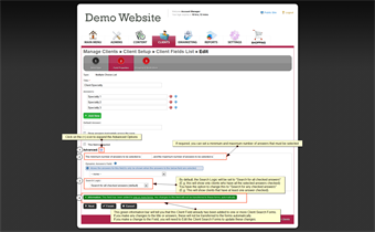 Client Field Advanced Options Search Logic