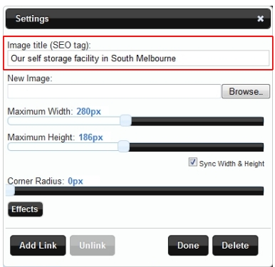 Image showing SEO tag